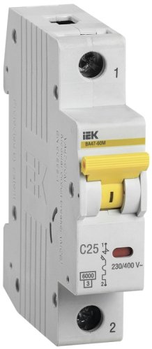 Выключатель автоматический IEK KARAT ВА47-60М 1п 25А C 6кА картинка